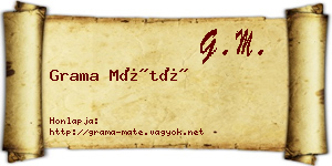 Grama Máté névjegykártya